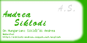 andrea siklodi business card